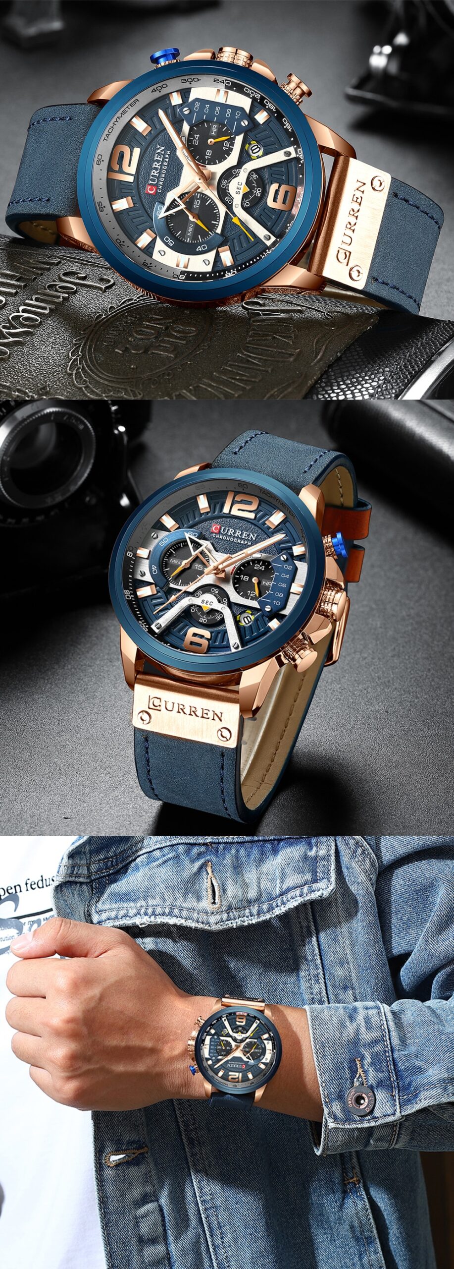 CURREN Chronograph Sport Mens Wristwatch