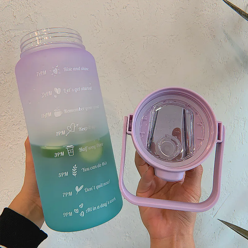 2L Water Bottle With Time Marker