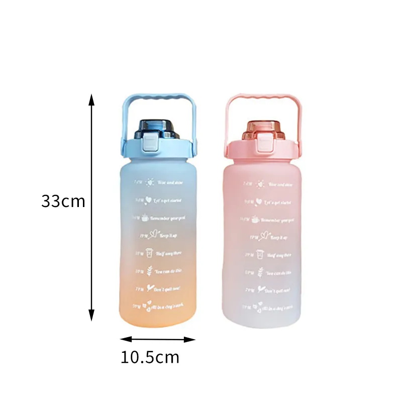 2L Water Bottle With Time Marker