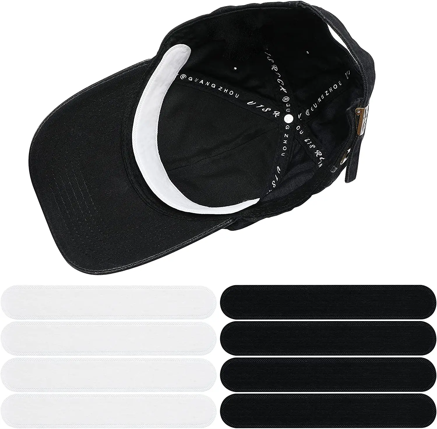 Adhesive Sweat Absorbing Strips Pads for Caps, Sun Visors, and Hats