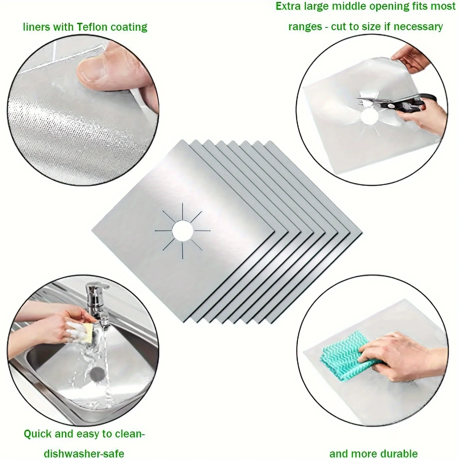 4pcs Gas Stove Oil-proof Mat - Cuttable ,Convenient To Wash