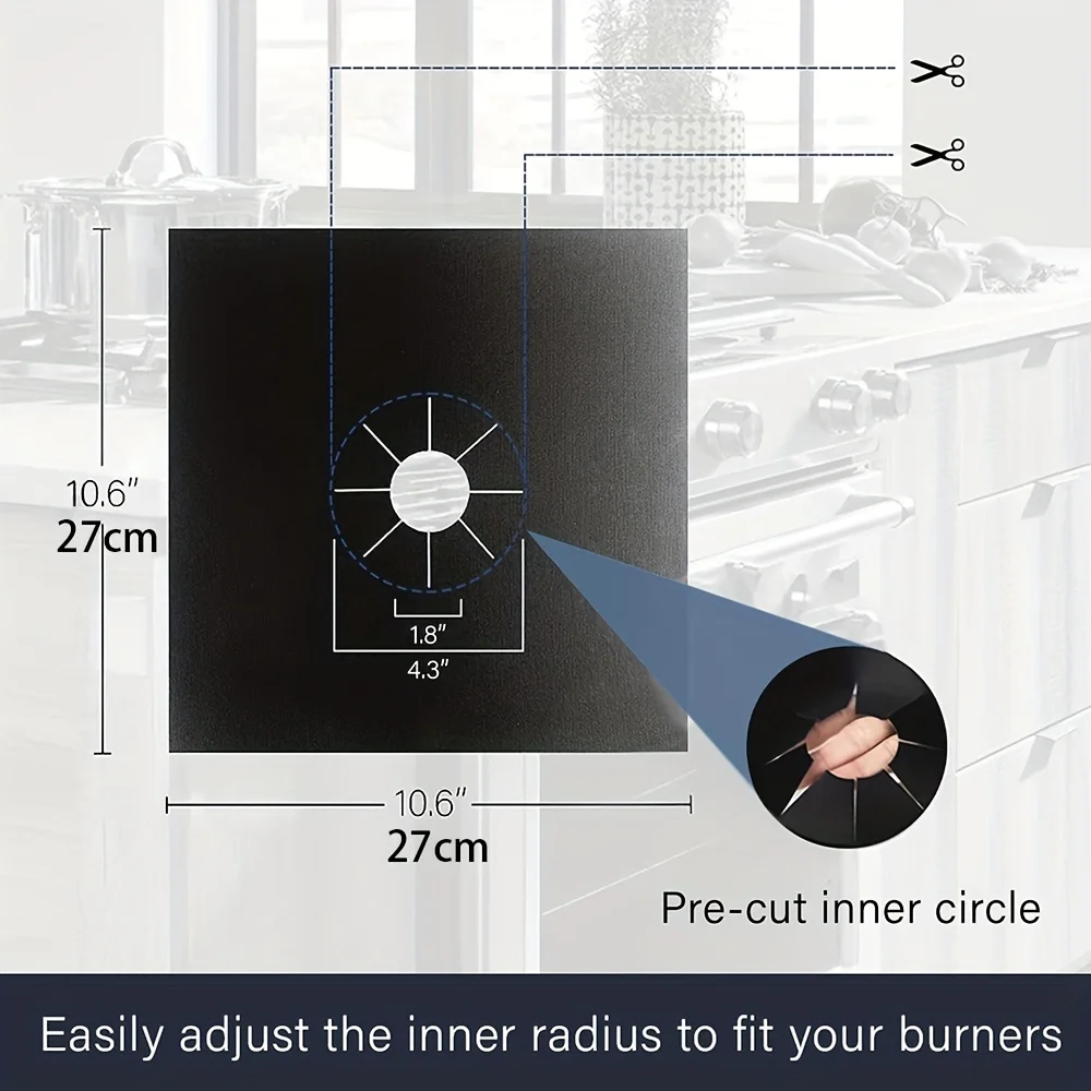 4pcs Gas Stove Oil-proof Mat - Cuttable ,Convenient To Wash